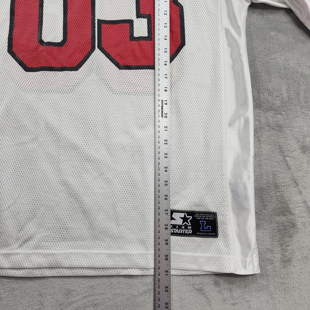 Ohio State Buckeyes Jersey Mens L White Red NCAA Football Starter 03 Graphic 90s - Picture 10 of 10